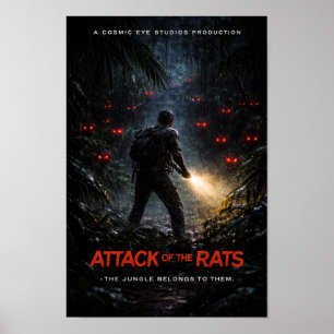 Póster de terror y supervivencia en la selva Cosmi