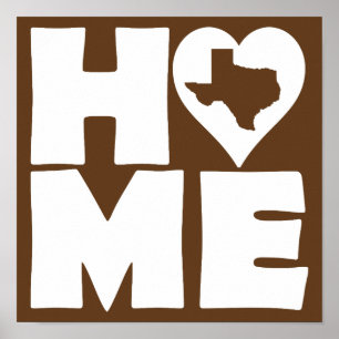Póster de Texas Home Heart State