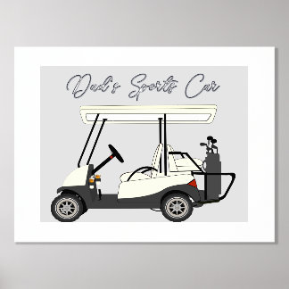 Poster de texto de carro de golf de Relieve metali