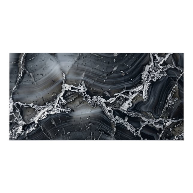 Póster de textura de piedra de ágata negra (Anverso)