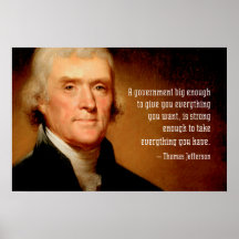 Póster de Thomas Jefferson sobre el gran gobierno