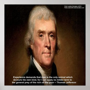 Póster de Thomas Jefferson "Trickle Down no funcio