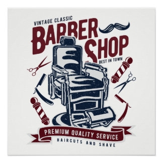 Poster de Tienda de Barber Vintage