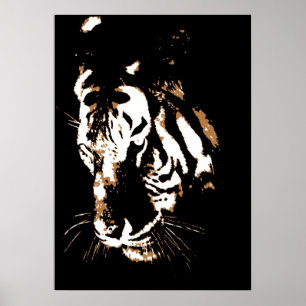Póster de Tigre - Carteles Pop Art de Cara de Tigr