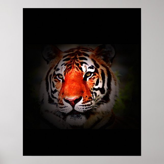 Póster de Tigre - Estilo de Arte Pop Tigres (Frente)