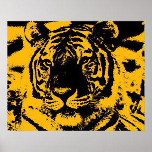 Póster de Tigre Impreso - Estilo de Arte Pop Tigre