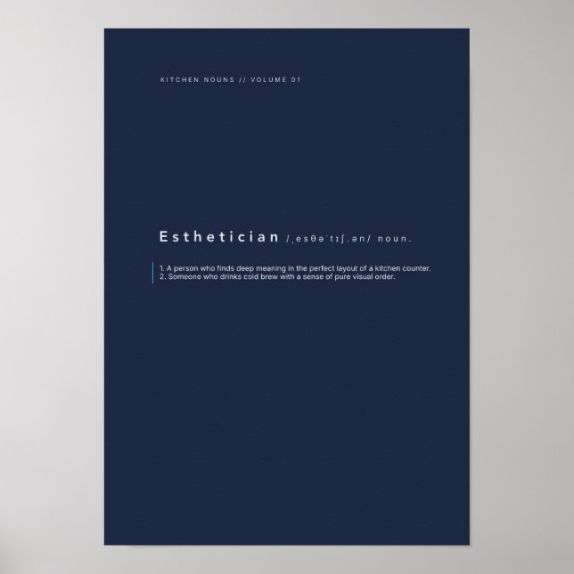 Póster de tipografía Cocina Sustantivos (Frente)