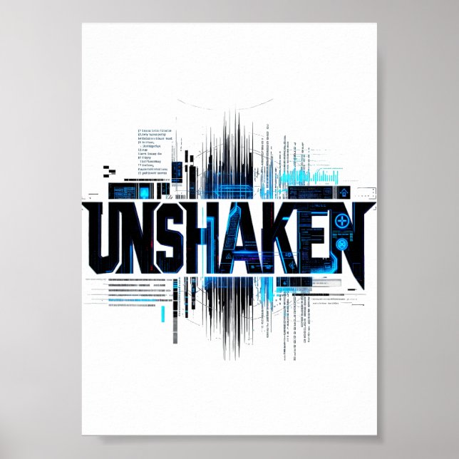 Póster de tipografía cyberpunk inquebrantable (Frente)