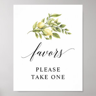 Póster de tipografía elegante de limón favor