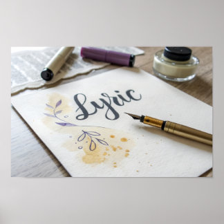 Póster de tipografía mínima de frase lírica