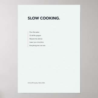 Póster de tipografía Slow Cooking