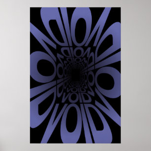 Póster de tipografía VOID Surrealista Negro y Púrp