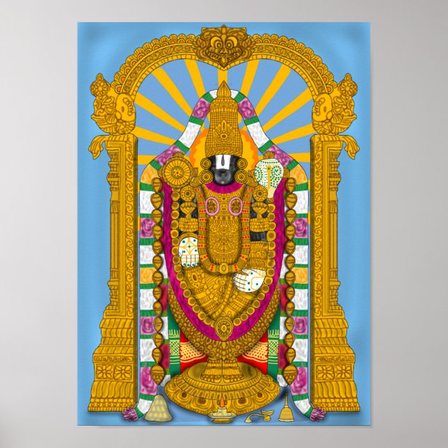 Póster de Tirupati Balaji para decoración de hogar (Frente)
