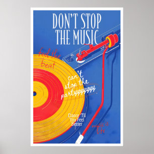 Póster de tocadiscos retro de vinilo – Amante de l