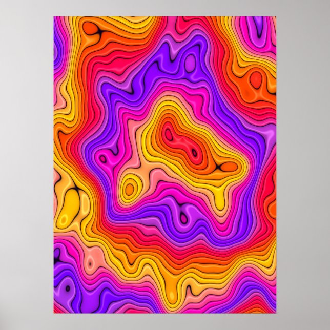 Póster de topografía de ondas (Frente)