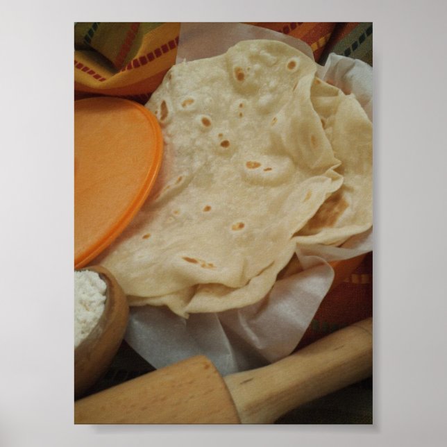 Póster de Tortillas de Harina Caseras Frescas (Frente)