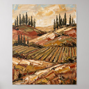 Póster de Toscana Pintura de óleo abstracto de luj