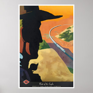 Póster de tren Impresión de locomotora Ferrocarril