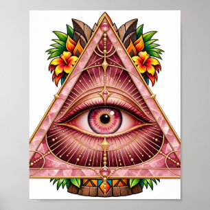 Póster de Triángulo de Cuarzo Rosa