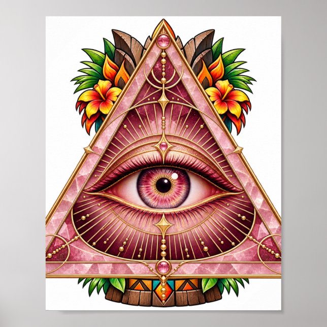 Póster de Triángulo de Cuarzo Rosa (Frente)