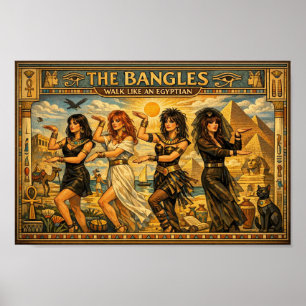 Póster de tributo retro al himno pop egipcio