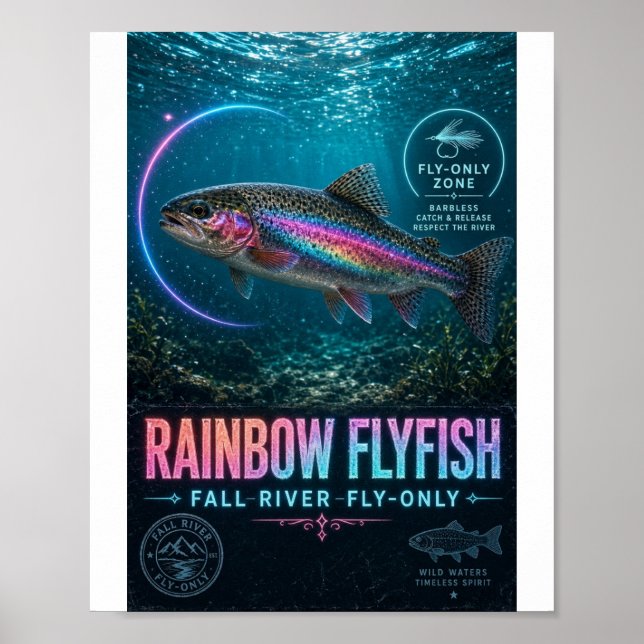Póster de trucha arcoíris de Fall River solo para  (Frente)