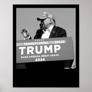 Póster De Trump Bullet Mid Air