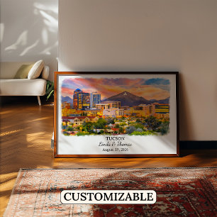 Póster de Tucson Arizona, Acuarela, Personalizado