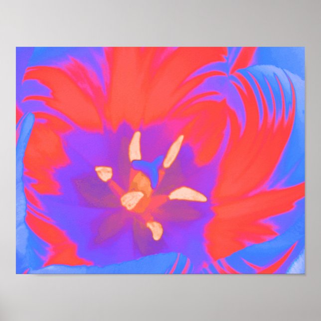 Póster de Tulipán Fluorescente (Frente)