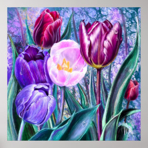 Póster de Tulipanes Coloridos