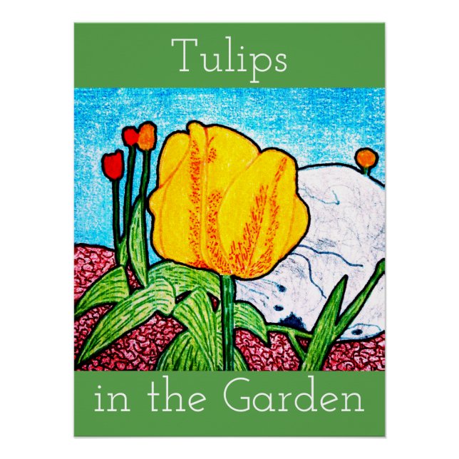 Póster de Tulipanes en el Jardín (Anverso)