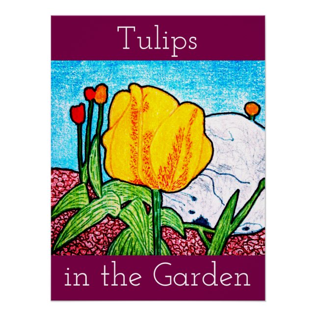 Póster de Tulipanes en el Jardín (Anverso)