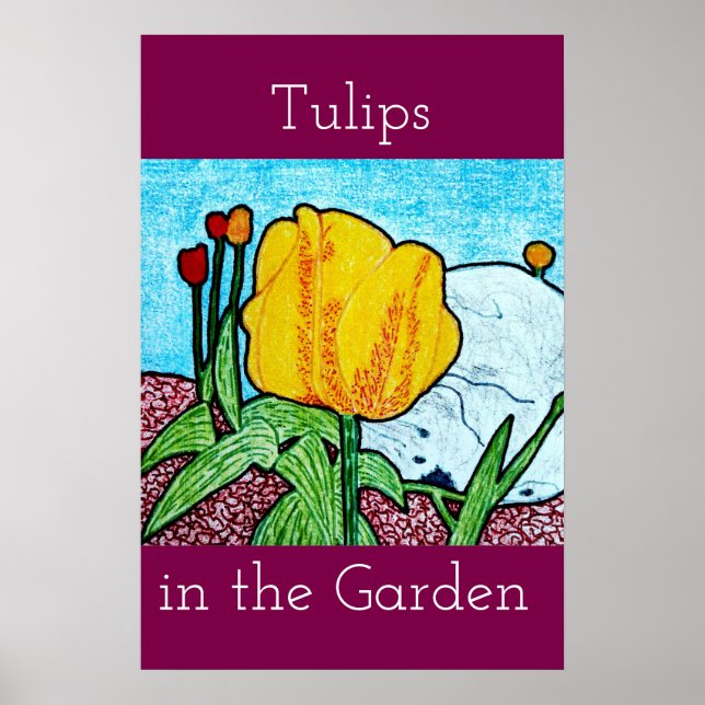 Póster de Tulipanes en el Jardín (Frente)