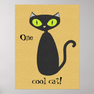 Póster de un gato genial