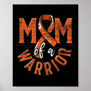 Póster De Un Guerrero Naranja Cinta Leucemia Cáncer Aware