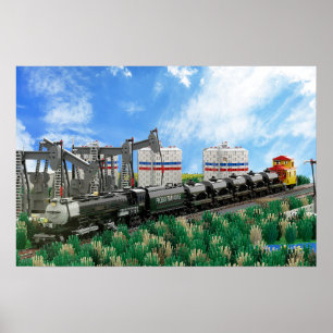 Póster de un modelo de locomotora Big Boy
