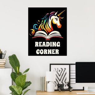 Póster de Unicornio Arcoíris de la Esquina de Lect