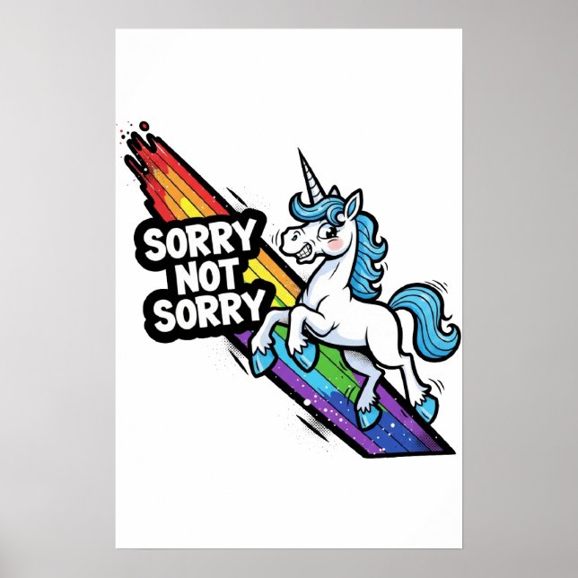 Póster de Unicornio Lo siento no lo siento (Frente)
