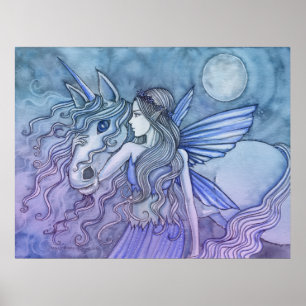 Póster de Unicornio y Hada de Molly Harrison