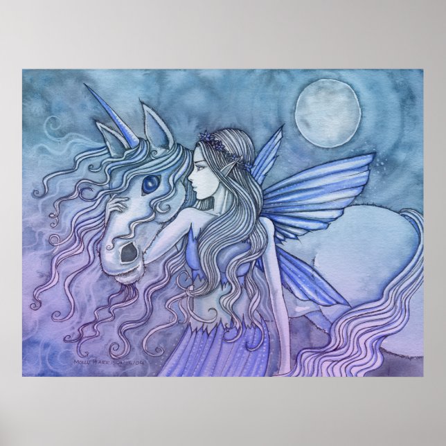 Póster de Unicornio y Hada de Molly Harrison (Frente)