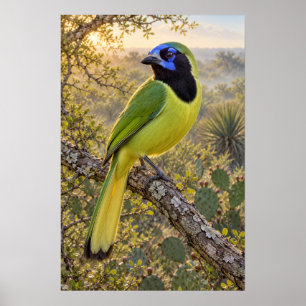 Póster de Urraca Verde en la Luz Dorada del Sur de