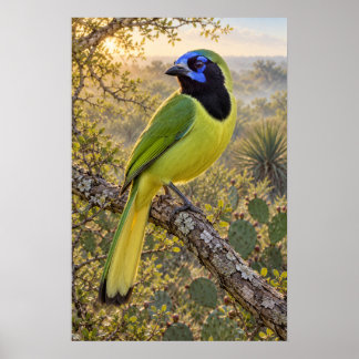 Póster de Urraca Verde en la Luz Dorada del Sur de