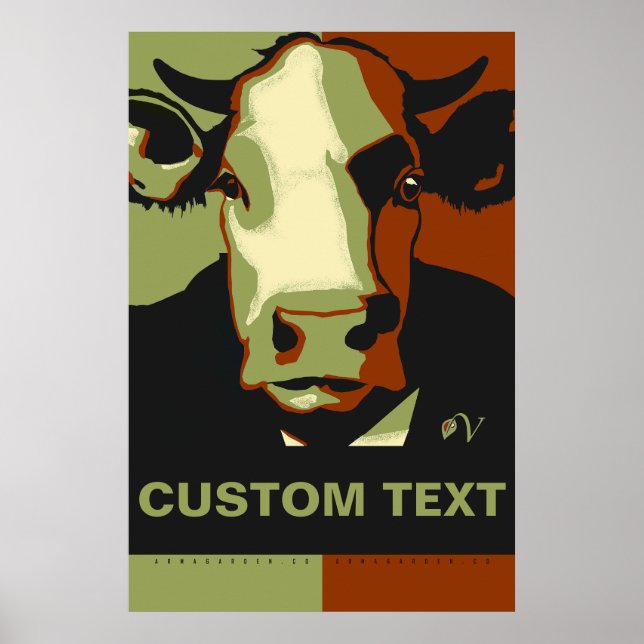 Póster de vaca Pop Art Camuflaje PERSONALIZADO (Frente)