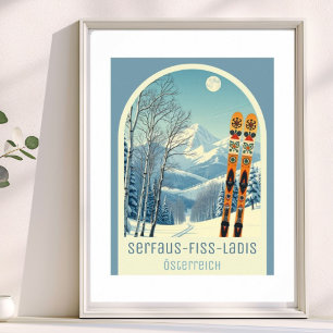 Póster de vacaciones de esquí en Serfaus‑Fiss‑Ladi