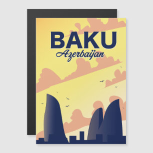 Póster de vacaciones de las Flame Towers de Bakú A