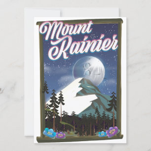 Poster de vacaciones de Mount Rainier.