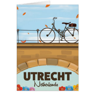 Poster de vacaciones de Utrecht, Países Bajos.