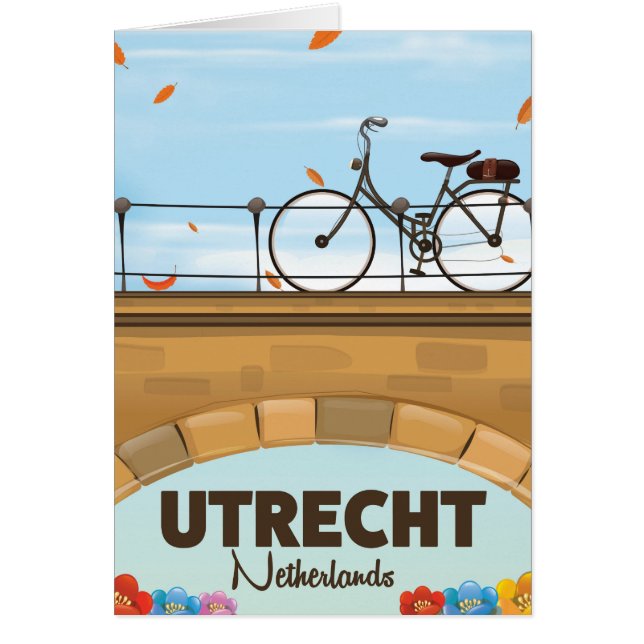 Poster de vacaciones de Utrecht, Países Bajos. (Frente)
