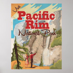Póster de vacaciones del Parque Nacional Pacific R
