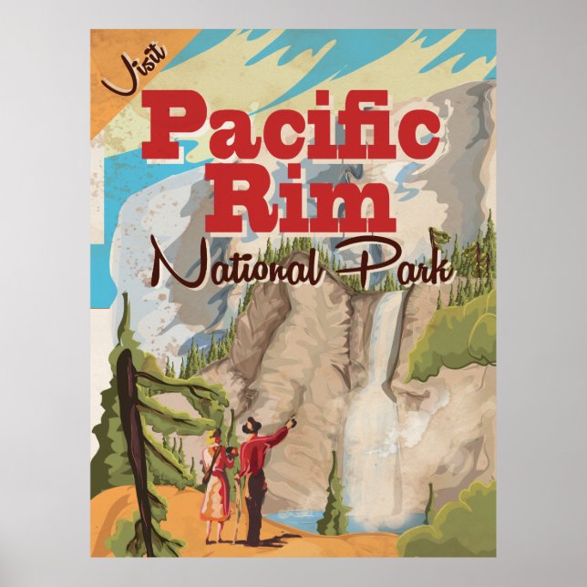 Póster de vacaciones del Parque Nacional Pacific R (Frente)